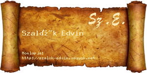 Szalók Edvin névjegykártya